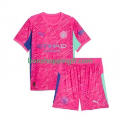Maillot Extérieur Manchester City Gardien 2025-2026 Manches Courtes Jeune Enfant(+shorts)