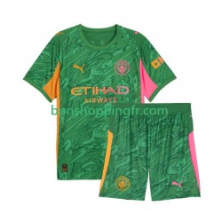 Maillot Domicile Manchester City Gardien 2025-2026 Manches Courtes Jeune Enfant(+shorts)