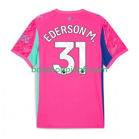 Maillot Extérieur Manchester City Gardien Ederson Moraes 31 2025-2026 Manches Courtes Homme