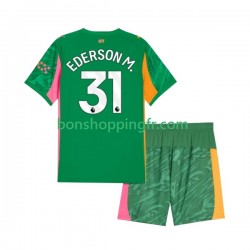 Maillot Domicile Manchester City Gardien Ederson Moraes 31 2025-2026 Manches Courtes Jeune Enfant(+shorts)