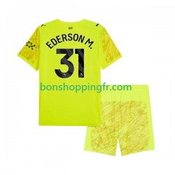 Maillot 3ème Manchester City Gardien Ederson Moraes 31 2025-2026 Manches Courtes Jeune Enfant(+shorts)