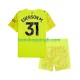 Maillot 3ème Manchester City Gardien Ederson Moraes 31 2025-2026 Manches Courtes Jeune Enfant(+shorts) Maillot 3ème Manchester City Gardien Ederson Moraes 31 2025-2026 Manches Courtes Jeune Enfant(+shorts)