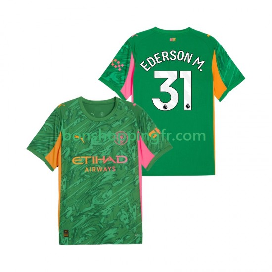 Maillot Domicile Manchester City Gardien Ederson Moraes 31 2025-2026 Manches Courtes Homme Maillot Domicile Manchester City Gardien Ederson Moraes 31 2025-2026 Manches Courtes Homme