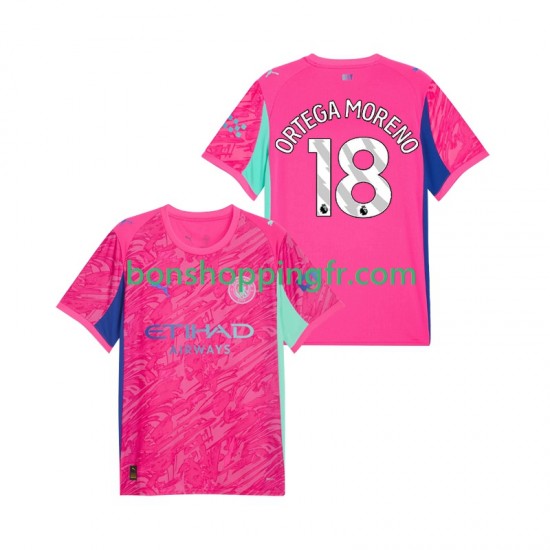 Maillot Extérieur Manchester City Gardien ORTEGA MORENO 18 2025-2026 Manches Courtes Homme Maillot Extérieur Manchester City Gardien ORTEGA MORENO 18 2025-2026 Manches Courtes Homme