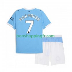Maillot Domicile Manchester City Omar Marmoush 7 2025-2026 Manches Courtes Jeune Enfant(+shorts)