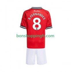 Maillot Domicile Manchester United Bruno Fernandes 8 2025-2026 Manches Courtes Jeune Enfant(+shorts)