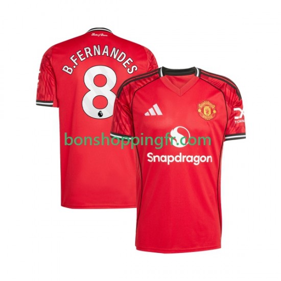 Maillot Domicile Manchester United Bruno Fernandes 8 2025-2026 Manches Courtes Homme Maillot Domicile Manchester United Bruno Fernandes 8 2025-2026 Manches Courtes Homme