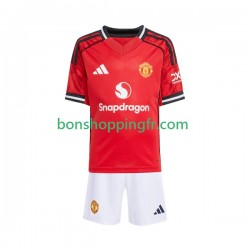 Maillot Domicile Manchester United 2025-2026 Manches Courtes Jeune Enfant(+shorts)