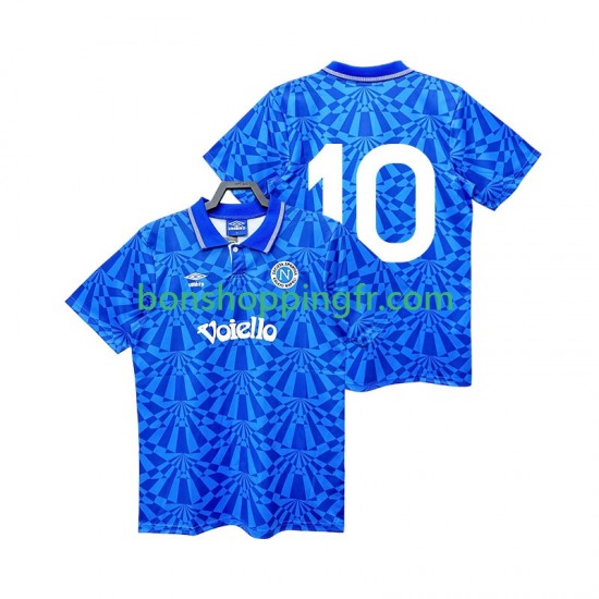 Maillot Rétro Domicile Naples 10 1991 1993 Manches Courtes Homme Maillot Rétro Domicile Naples 10 1991 1993 Manches Courtes Homme