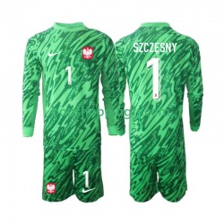 Maillot 3ème Pologne Gardien Szczesny 1 2024 Manches Longues Jeune Enfant(+shorts)