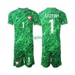 Maillot 3ème Pologne Gardien Szczesny 1 2024 Manches Courtes Jeune Enfant(+shorts)
