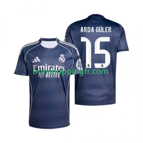 Maillot Extérieur Real Madrid Arda Guler 15 2025-2026 Manches Courtes Homme Maillot Extérieur Real Madrid Arda Guler 15 2025-2026 Manches Courtes Homme