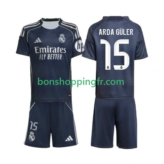 Maillot Extérieur Real Madrid Arda Guler 15 2025-2026 Manches Courtes Jeune Enfant(+shorts) Maillot Extérieur Real Madrid Arda Guler 15 2025-2026 Manches Courtes Jeune Enfant(+shorts)