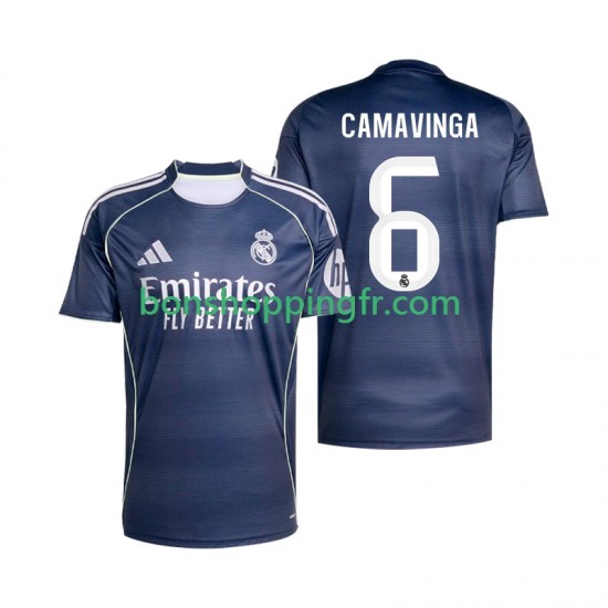 Maillot Extérieur Real Madrid Camavinga 6 2025-2026 Manches Courtes Homme Maillot Extérieur Real Madrid Camavinga 6 2025-2026 Manches Courtes Homme
