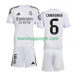 Maillot Domicile Real Madrid Camavinga 6 2025-2026 Manches Courtes Jeune Enfant(+shorts)