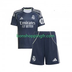 Maillot Extérieur Real Madrid 2025-2026 Manches Courtes Jeune Enfant(+shorts)