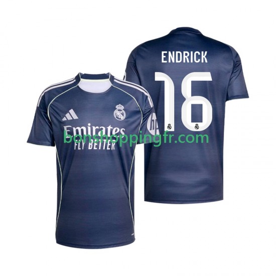 Maillot Extérieur Real Madrid Endrick 16 2025-2026 Manches Courtes Homme Maillot Extérieur Real Madrid Endrick 16 2025-2026 Manches Courtes Homme