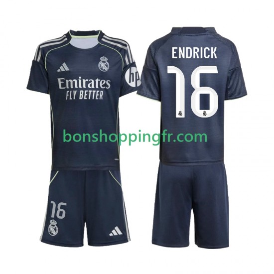 Maillot Extérieur Real Madrid Endrick 16 2025-2026 Manches Courtes Jeune Enfant(+shorts) Maillot Extérieur Real Madrid Endrick 16 2025-2026 Manches Courtes Jeune Enfant(+shorts)