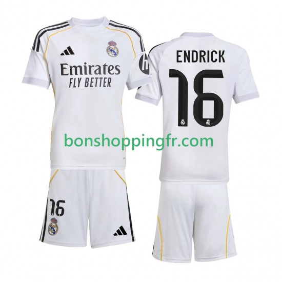 Maillot Domicile Real Madrid Endrick 16 2025-2026 Manches Courtes Jeune Enfant(+shorts) Maillot Domicile Real Madrid Endrick 16 2025-2026 Manches Courtes Jeune Enfant(+shorts)