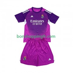 Maillot Extérieur Real Madrid Gardien 2025-2026 Manches Courtes Jeune Enfant(+shorts)