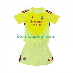Maillot 4ème Real Madrid Gardien 2025-2026 Manches Courtes Jeune Enfant(+shorts)