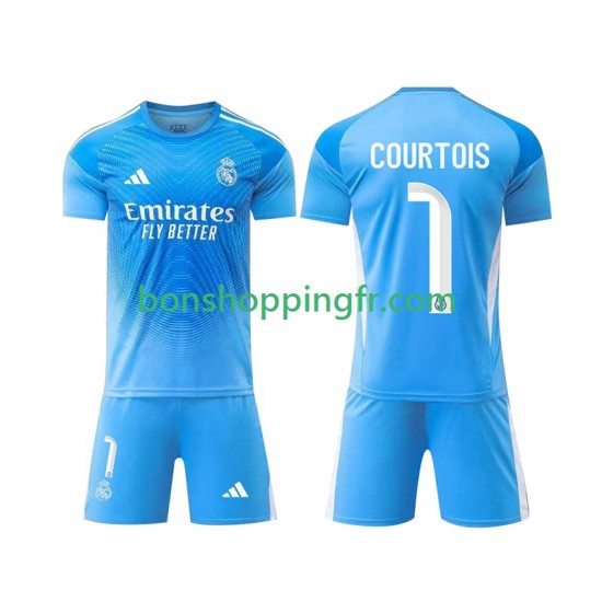 Maillot Domicile Real Madrid Gardien Thibaut Courtois 1 2025-2026 Manches Courtes Jeune Enfant(+shorts) Maillot Domicile Real Madrid Gardien Thibaut Courtois 1 2025-2026 Manches Courtes Jeune Enfant(+shorts)