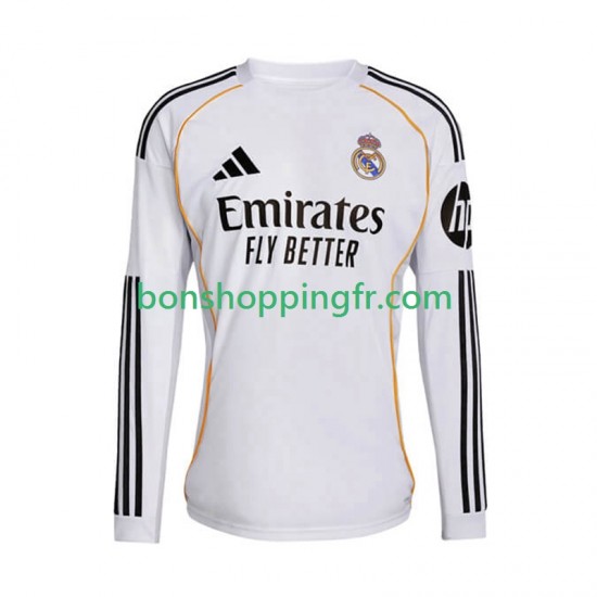 Maillot Domicile Real Madrid 2025-2026 Manches Longues Homme Maillot Domicile Real Madrid 2025-2026 Manches Longues Homme