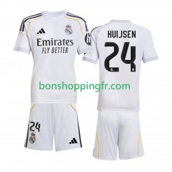 Maillot Domicile Real Madrid Huijsen 24 2025-2026 Manches Courtes Jeune Enfant(+shorts)