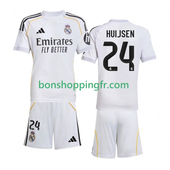 Maillot Domicile Real Madrid Huijsen 24 2025-2026 Manches Courtes Jeune Enfant(+shorts) Maillot Domicile Real Madrid Huijsen 24 2025-2026 Manches Courtes Jeune Enfant(+shorts)