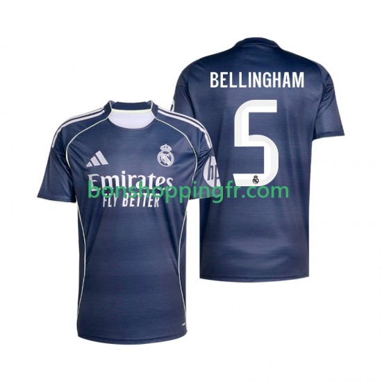 Maillot Extérieur Real Madrid Jude Bellingham 5 2025-2026 Manches Courtes Homme Maillot Extérieur Real Madrid Jude Bellingham 5 2025-2026 Manches Courtes Homme