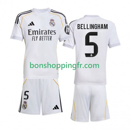Maillot Domicile Real Madrid Jude Bellingham 5 2025-2026 Manches Courtes Jeune Enfant(+shorts) Maillot Domicile Real Madrid Jude Bellingham 5 2025-2026 Manches Courtes Jeune Enfant(+shorts)