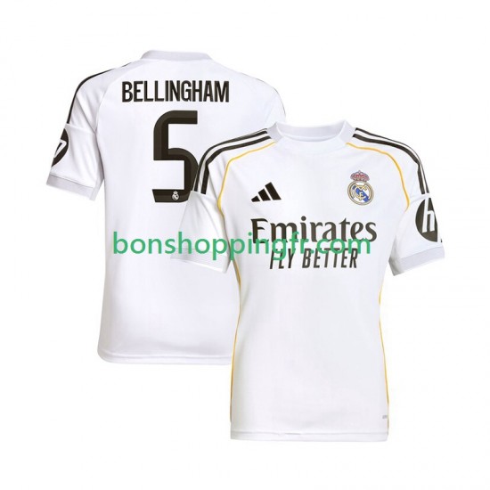 Maillot Domicile Real Madrid Jude Bellingham 5 2025-2026 Manches Courtes Homme Maillot Domicile Real Madrid Jude Bellingham 5 2025-2026 Manches Courtes Homme