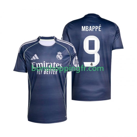 Maillot Extérieur Real Madrid Kylian Mbappe 9 2025-2026 Manches Courtes Homme Maillot Extérieur Real Madrid Kylian Mbappe 9 2025-2026 Manches Courtes Homme