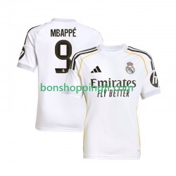 Maillot Domicile Real Madrid Kylian Mbappe 9 2025-2026 Manches Courtes Homme