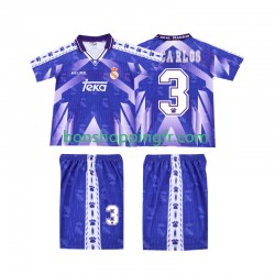 Maillot Rétro Extérieur Real Madrid R CARLOS 3 1996-1997 Manches Courtes Jeune Enfant(+shorts)