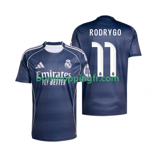 Maillot Extérieur Real Madrid Rodrygo 11 2025-2026 Manches Courtes Homme Maillot Extérieur Real Madrid Rodrygo 11 2025-2026 Manches Courtes Homme