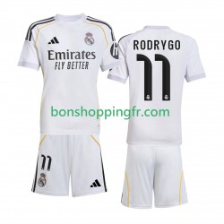 Maillot Domicile Real Madrid Rodrygo 11 2025-2026 Manches Courtes Jeune Enfant(+shorts)