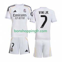 Maillot Domicile Real Madrid Vinicius Junior 7 2025-2026 Manches Courtes Jeune Enfant(+shorts)