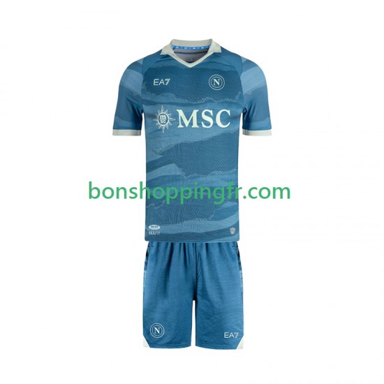Maillot Domicile Naples SSC Special 2024-2025 Manches Courtes Jeune Enfant(+shorts)