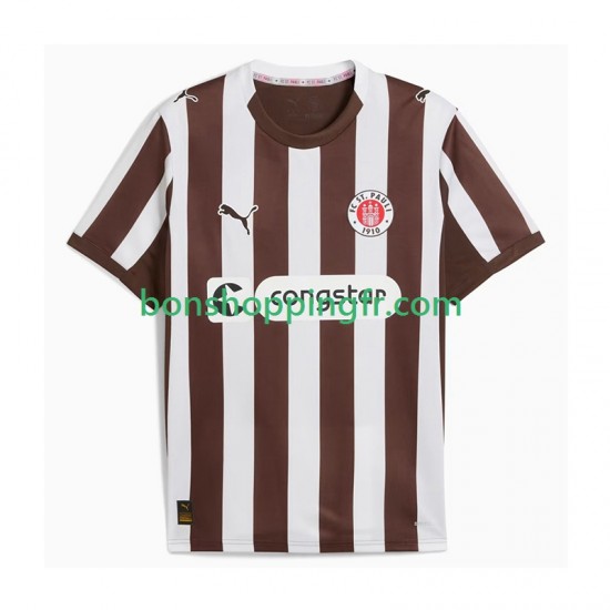 Maillot Domicile St. Pauli 2025-2026 Manches Courtes Homme Maillot Domicile St. Pauli 2025-2026 Manches Courtes Homme