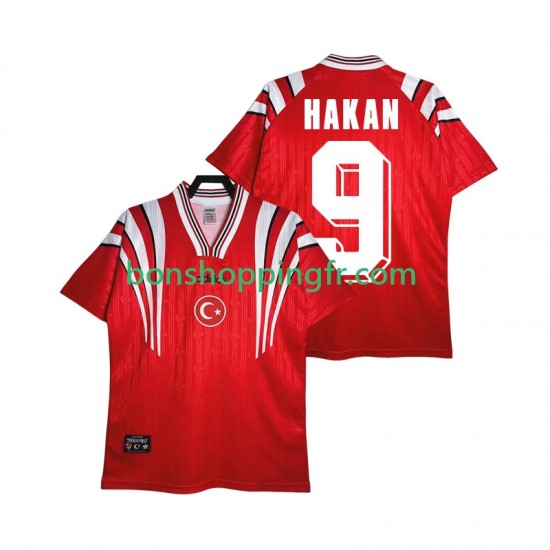 Maillot Rétro Domicile Turquie HAKAN 9 1996 Manches Courtes Homme Maillot Rétro Domicile Turquie HAKAN 9 1996 Manches Courtes Homme
