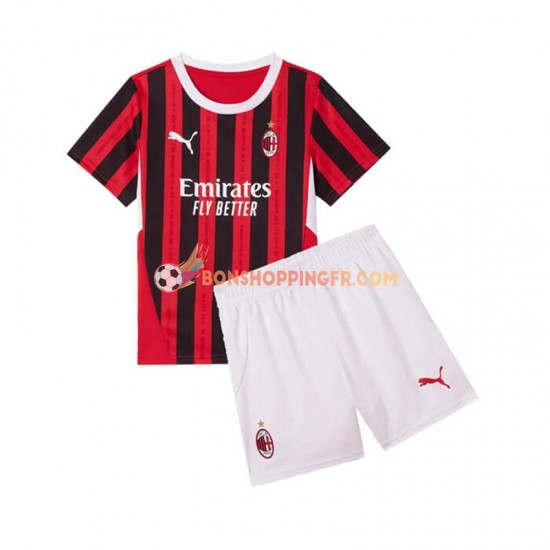 Maillot Domicile AC Milan 2024-2025 Manches Courtes Jeune Enfant(+shorts)