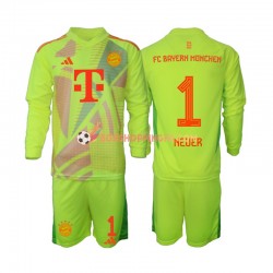 Maillot Domicile Bayern Munich Gardien Manuel Neuer 1 2024-2025 Manches Longues Jeune Enfant(+shorts)