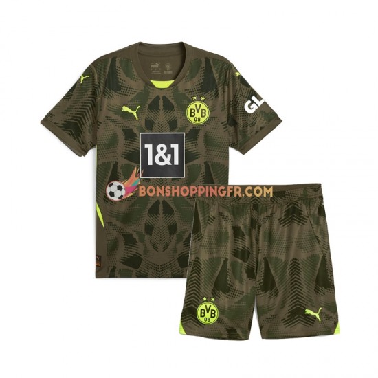 Maillot Domicile Borussia Dortmund Gardien 2024-2025 Manches Courtes Jeune Enfant(+shorts)