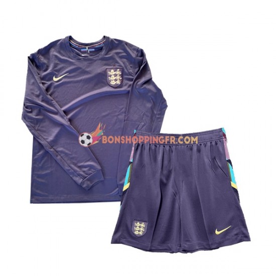 Maillot Extérieur Angleterre Euro 2024 Manches Longues Jeune Enfant(+shorts)