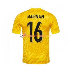 Maillot Domicile France Gardien MAIGNAN 16 Euro 2024 Jaune Manches Courtes Homme