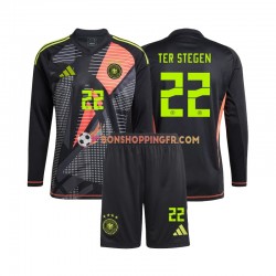 Maillot Domicile Allemagne Gardien Ter Stegen 22 Euro 2024 Manches Longues Jeune Enfant(+shorts)