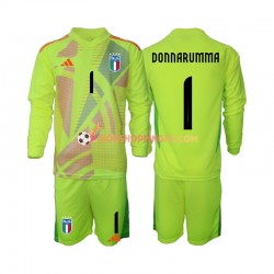 Maillot Domicile Italie Gardien Donnarumma 1 Euro 2024 Manches Longues Jeune Enfant(+shorts)