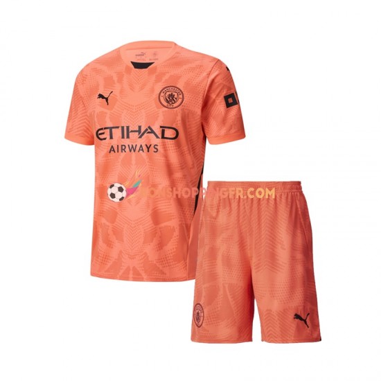 Maillot Extérieur Manchester City Gardien 2024-2025 Manches Courtes Jeune Enfant(+shorts)