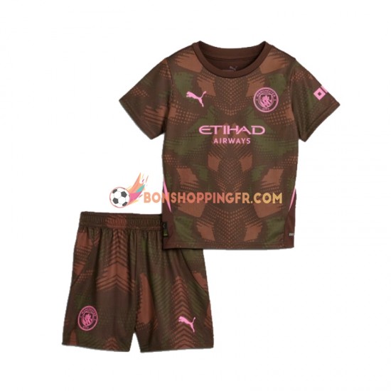 Maillot Domicile Manchester City Gardien 2024-2025 Manches Courtes Jeune Enfant(+shorts)